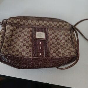 Brown Patterned Crossbody Bag